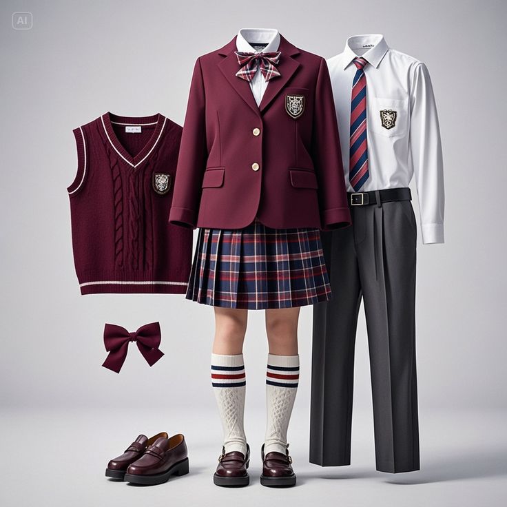 Winters school cozy uniform, for girls and boys with blazer